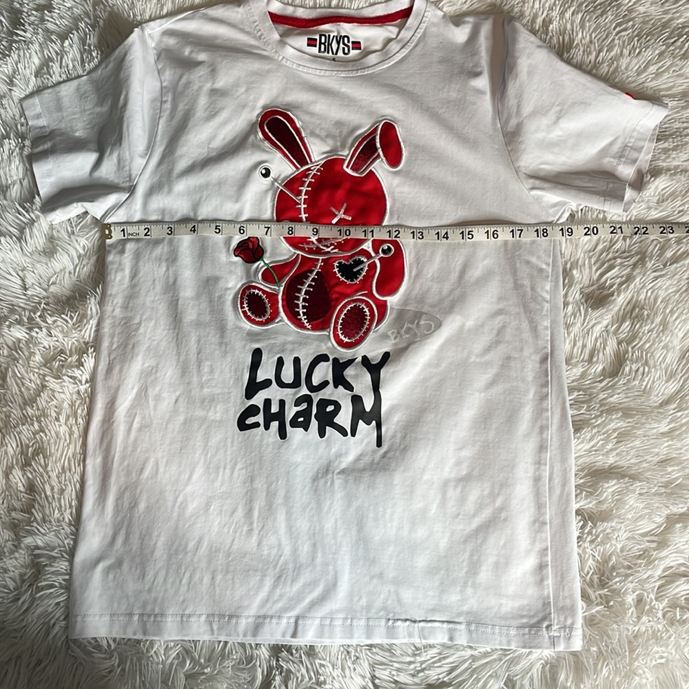 BKYS - Black Keys Lucky Charm Tee Patch White Red Size S - Picture 6 of 7